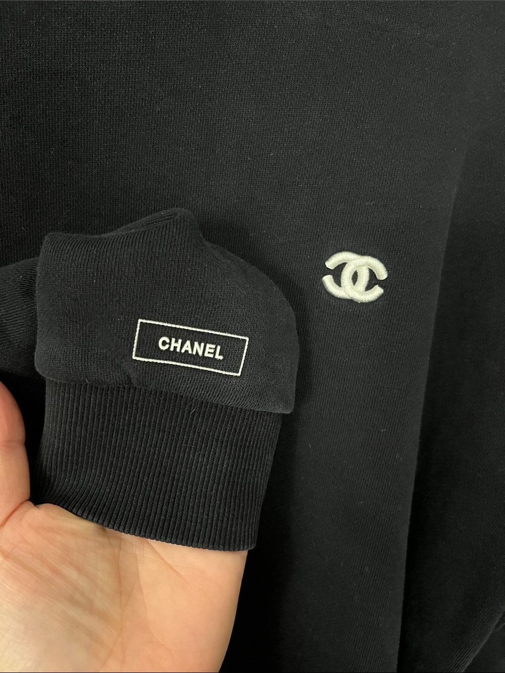 Chanel Uniform Logo Sweatshirt. Embroidered Chanel logo, Rubber Chanel appliqué - Picture 11 of 13